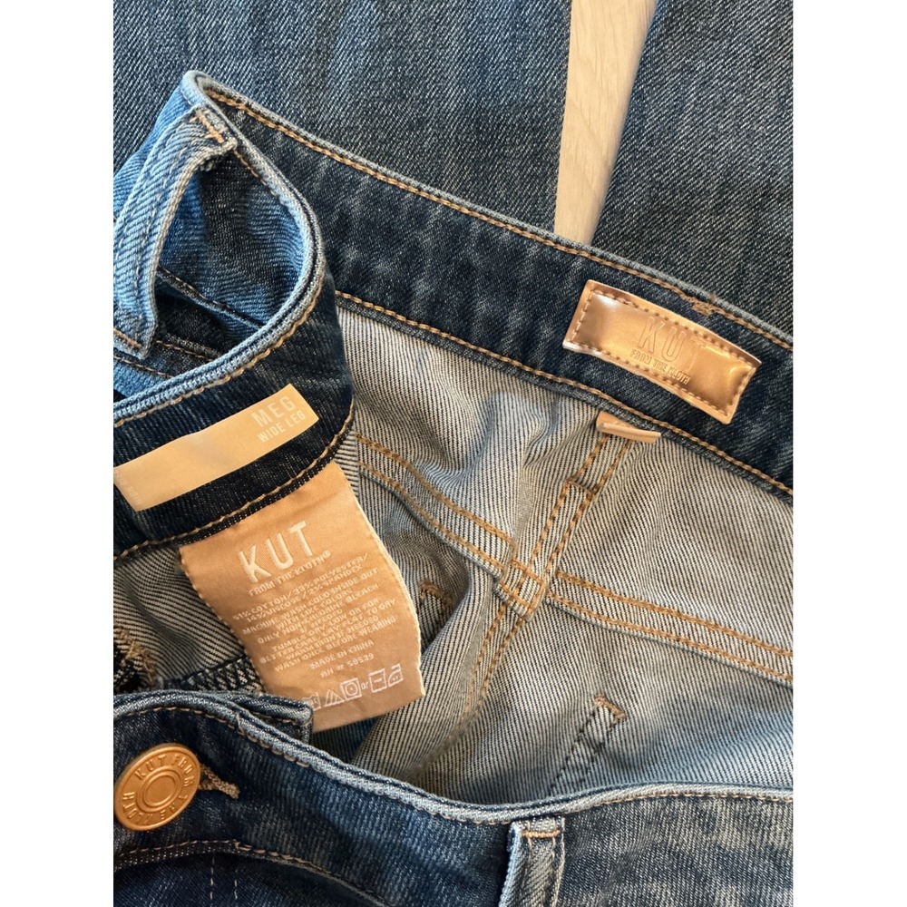 Kut from the Kloth Meg Wide Leg Jeans Blue Size 10 New Without Tags - Picture 7 of 7